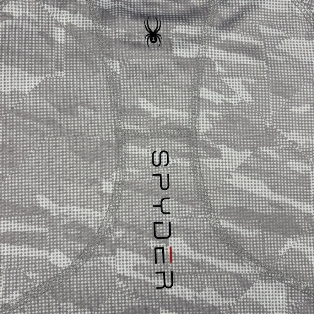 Spyder Mens Size S Rash Guard Swim Shirt Grey Camo UPF 30+ Short Sleeve Small